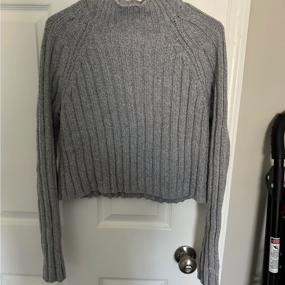 American Eagle Outfitters Heather Gray Cowl Neck Sweater